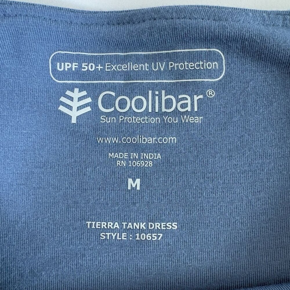 Coolibar Tierra Tank Midi Dress Womens Size M Blue UPF 50+ Vacation Beach 10657 - Picture 4 of 10